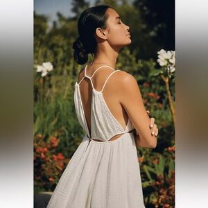 Anthropologie Gauzy Cutout Cover-Up Maxi Dress Size L |